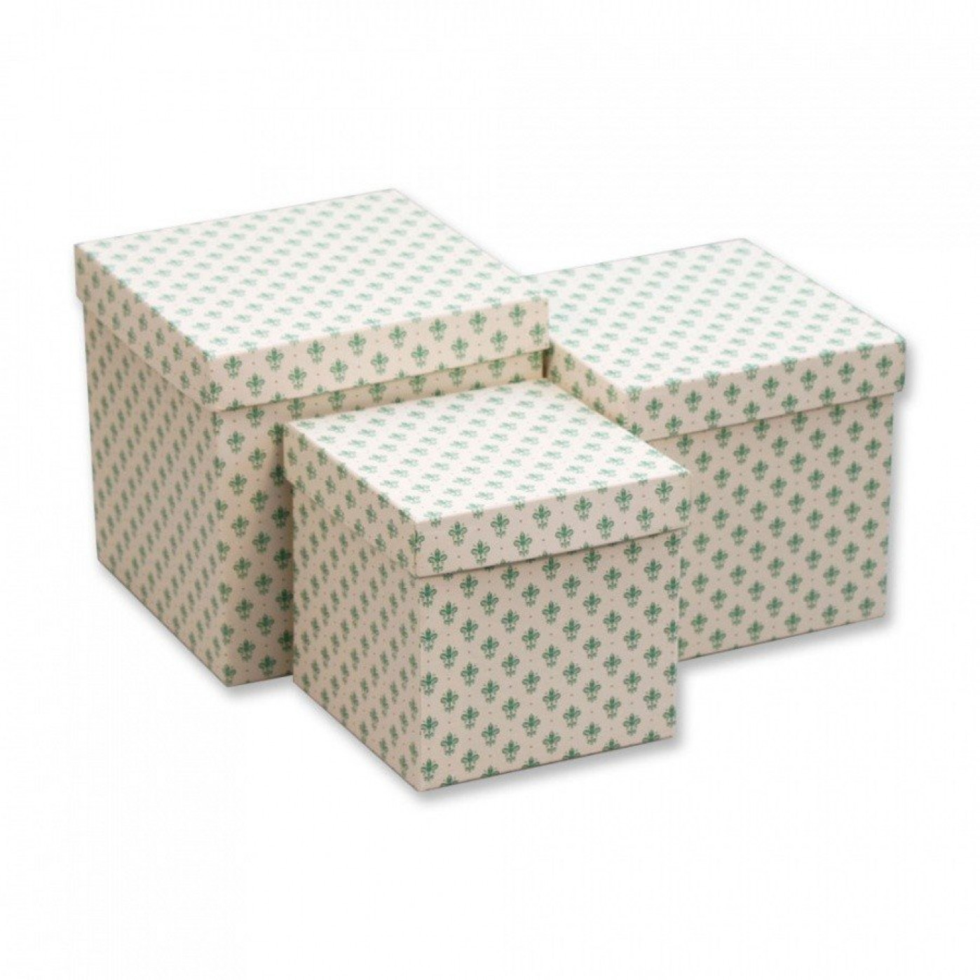 Подарочная коробка куб Лилии зеленые
