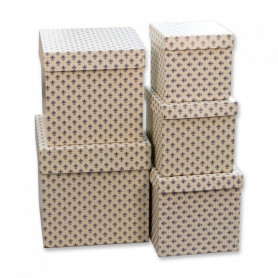 Подарочная коробка куб Лилии голубые