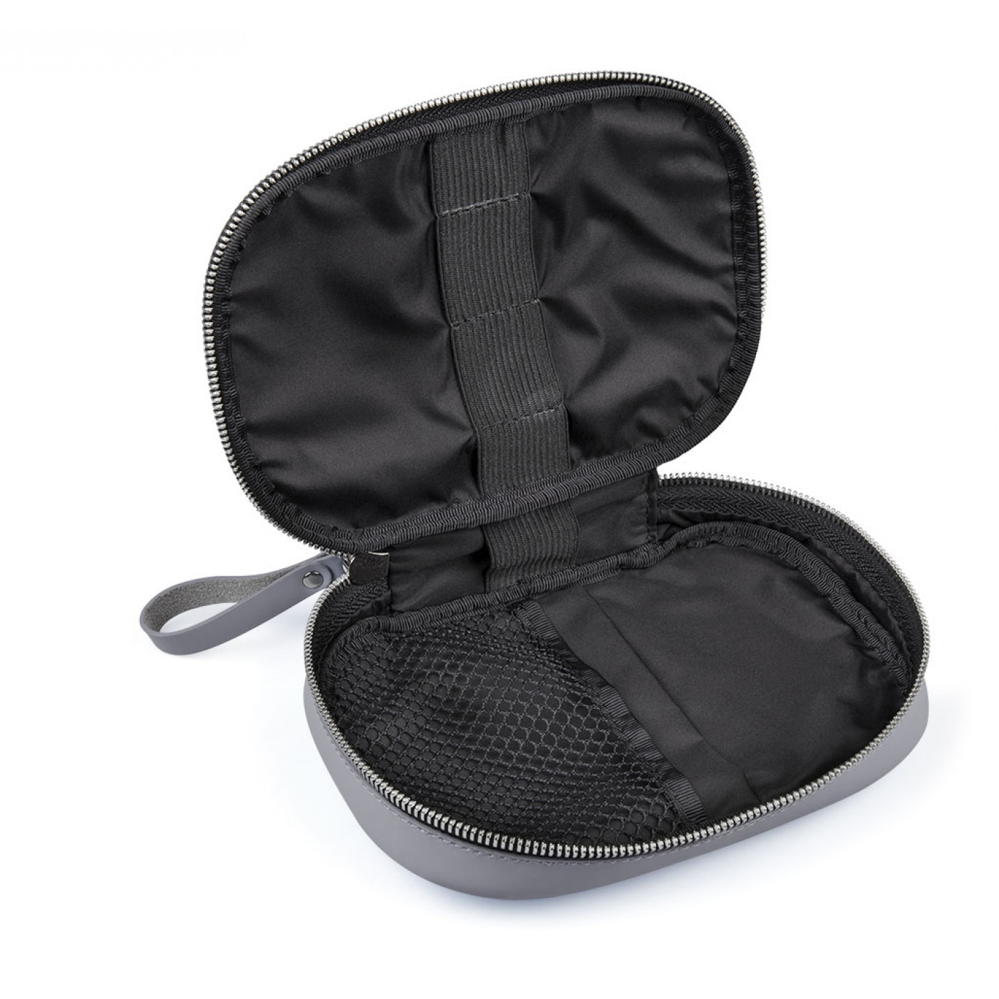 Beautystone medium кожаная косметичка серая