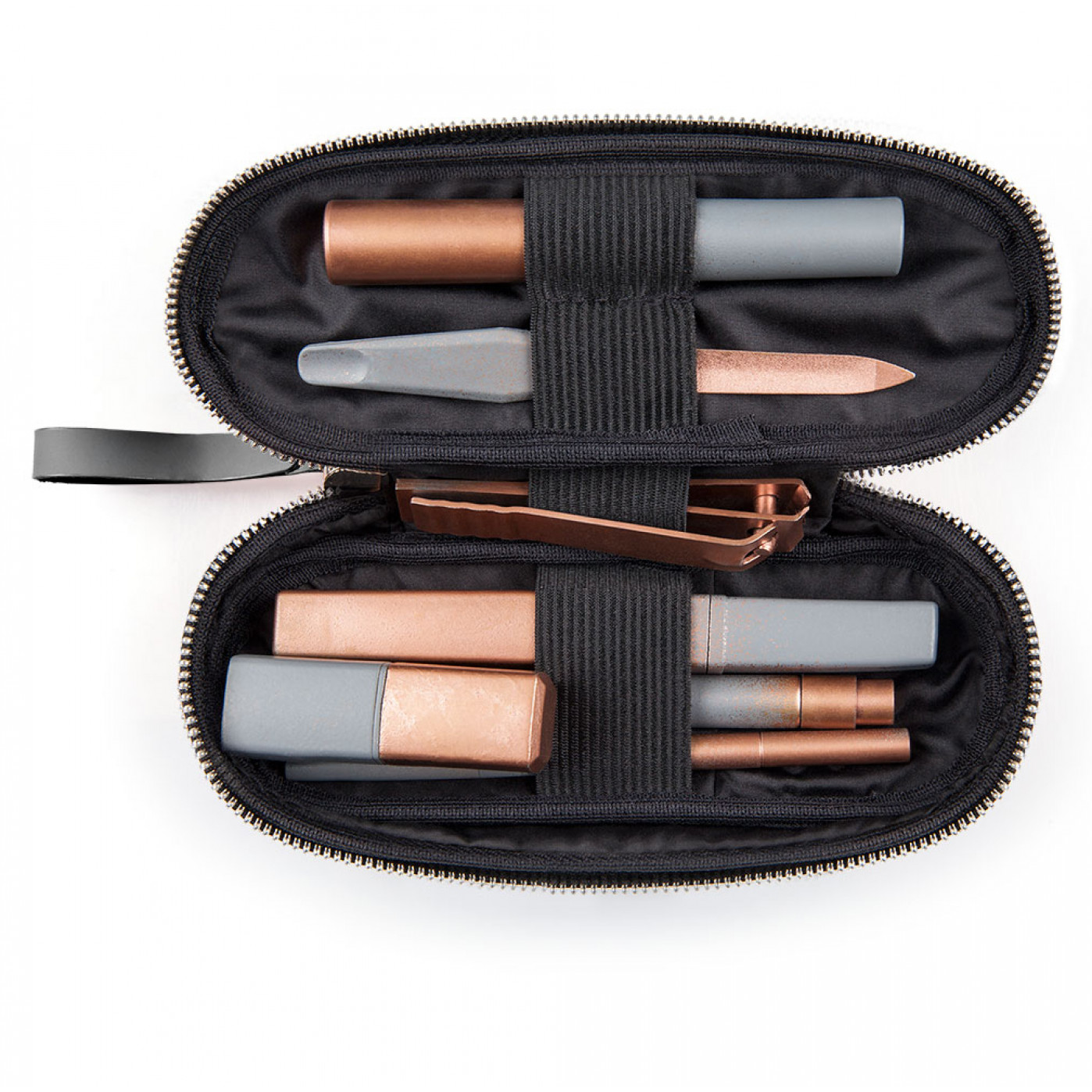 Beautystone mini кожаная косметичка серая