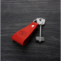 Кожаный брелок Blanknote Перо коралл-2