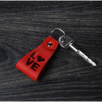 Кожаный брелок Blanknote Love коралл-2