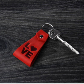 Кожаный брелок Blanknote Love коралл-2