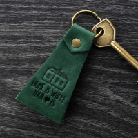 Кожаный брелок Blanknote Home sweet home Изумруд