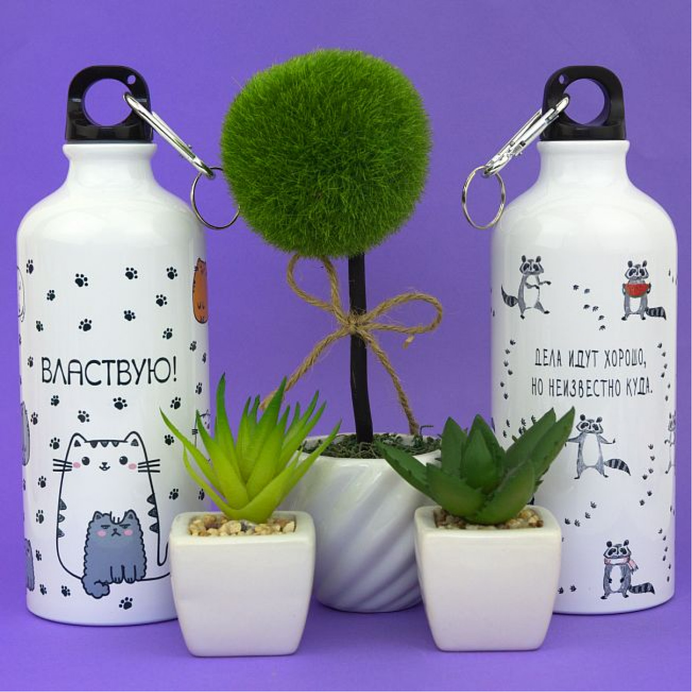 Металлическая бутылка с крышкой Властвую