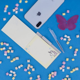 Мини-блокнот с ручкой Единорожка белый-2