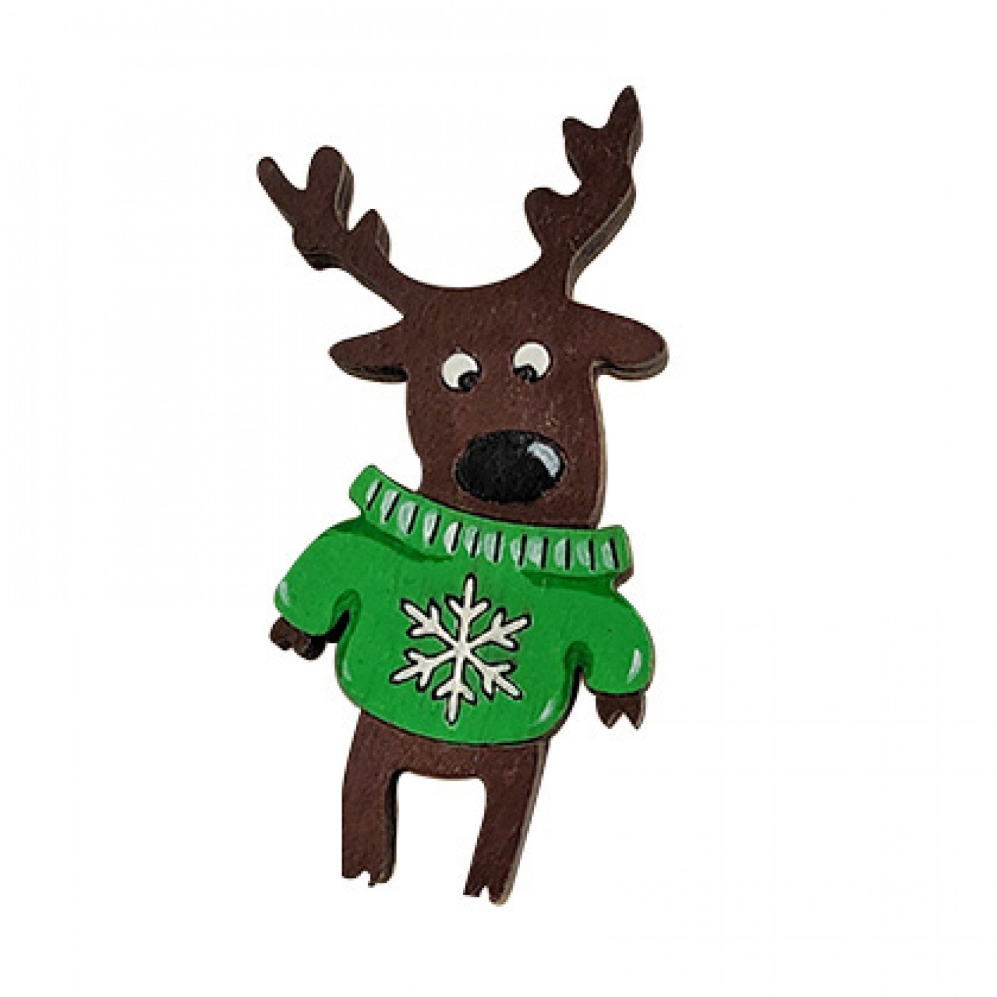 Значок ручной работы Олень в свитере