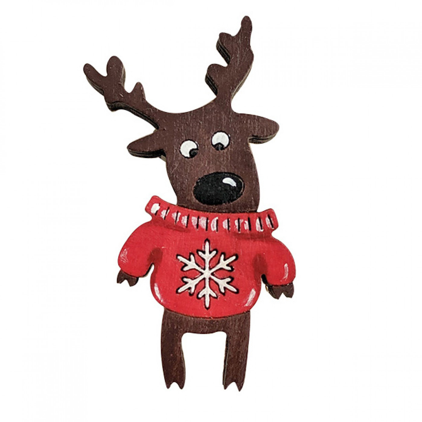 Значок ручной работы Олень в свитере