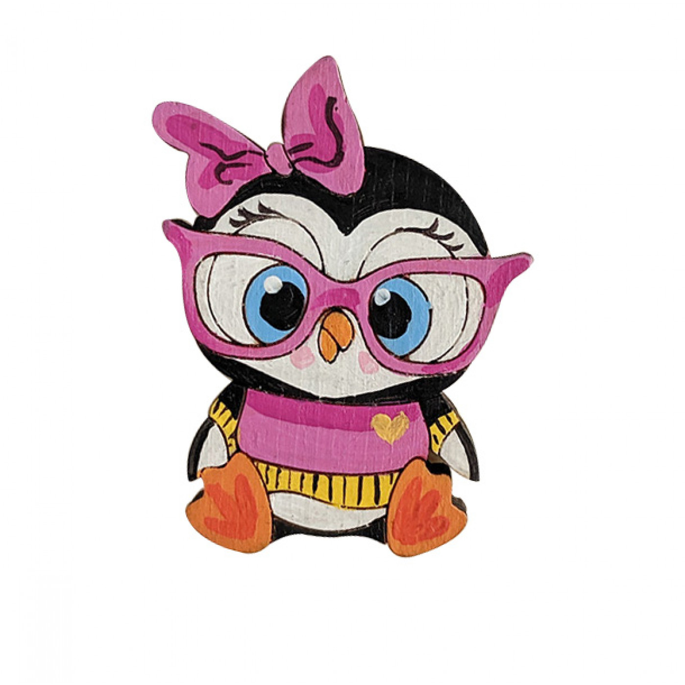 Значок ручной работы Пингвин в очках