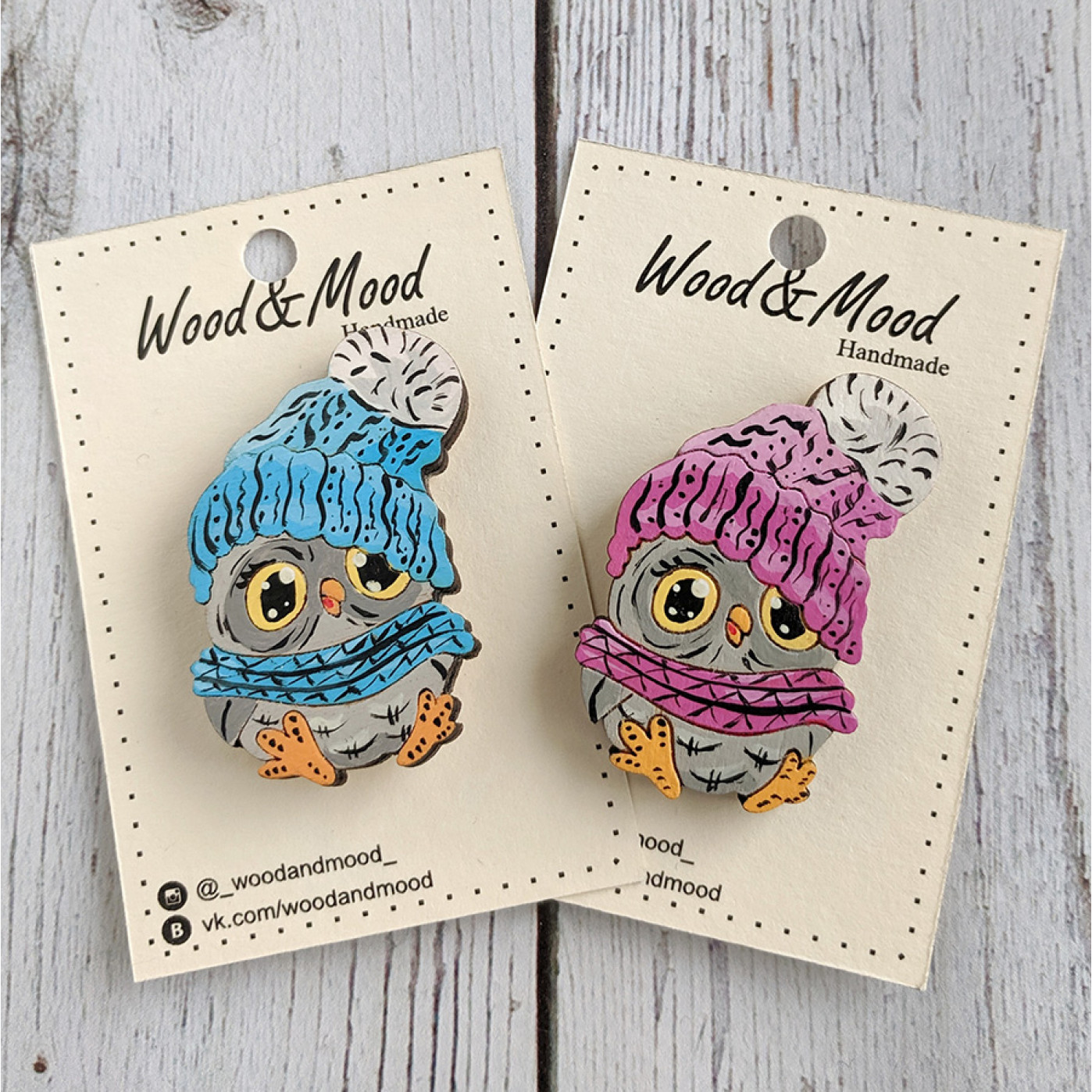 Значок ручной работы Совушка