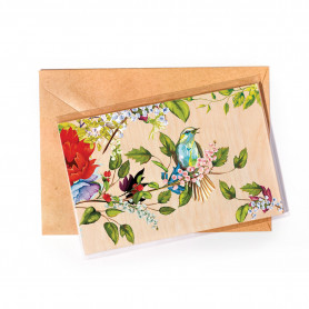 Деревянная открытка Весенние краски