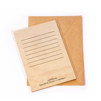 Деревянная открытка Мишка Поздравляю-2