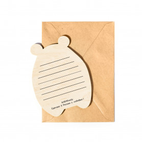 Деревянная открытка Влюбленный Мишка-2