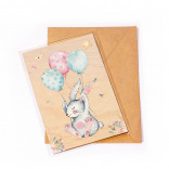 Деревянная открытка Кролик