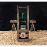 Деревянный футляр для вина и бокалов