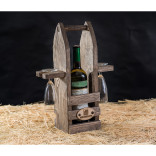 Деревянный футляр для вина и бокалов