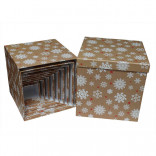 Подарочная коробка куб Новогодняя снежинка