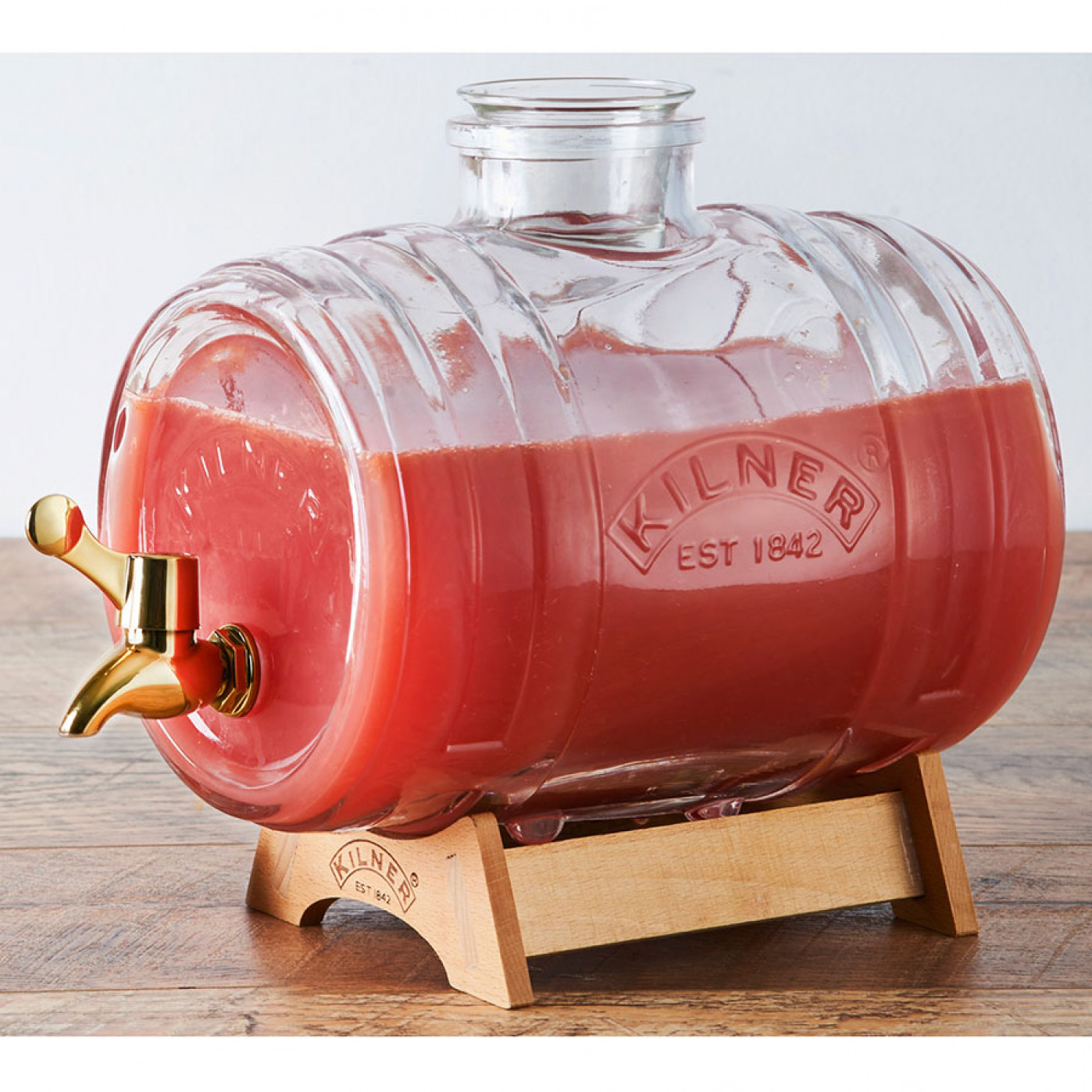 Декантер (диспенсер) для напитков Kilner Barrel 1 л Gold Edition