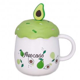 Кружка с крышкой и ложкой Авокадо