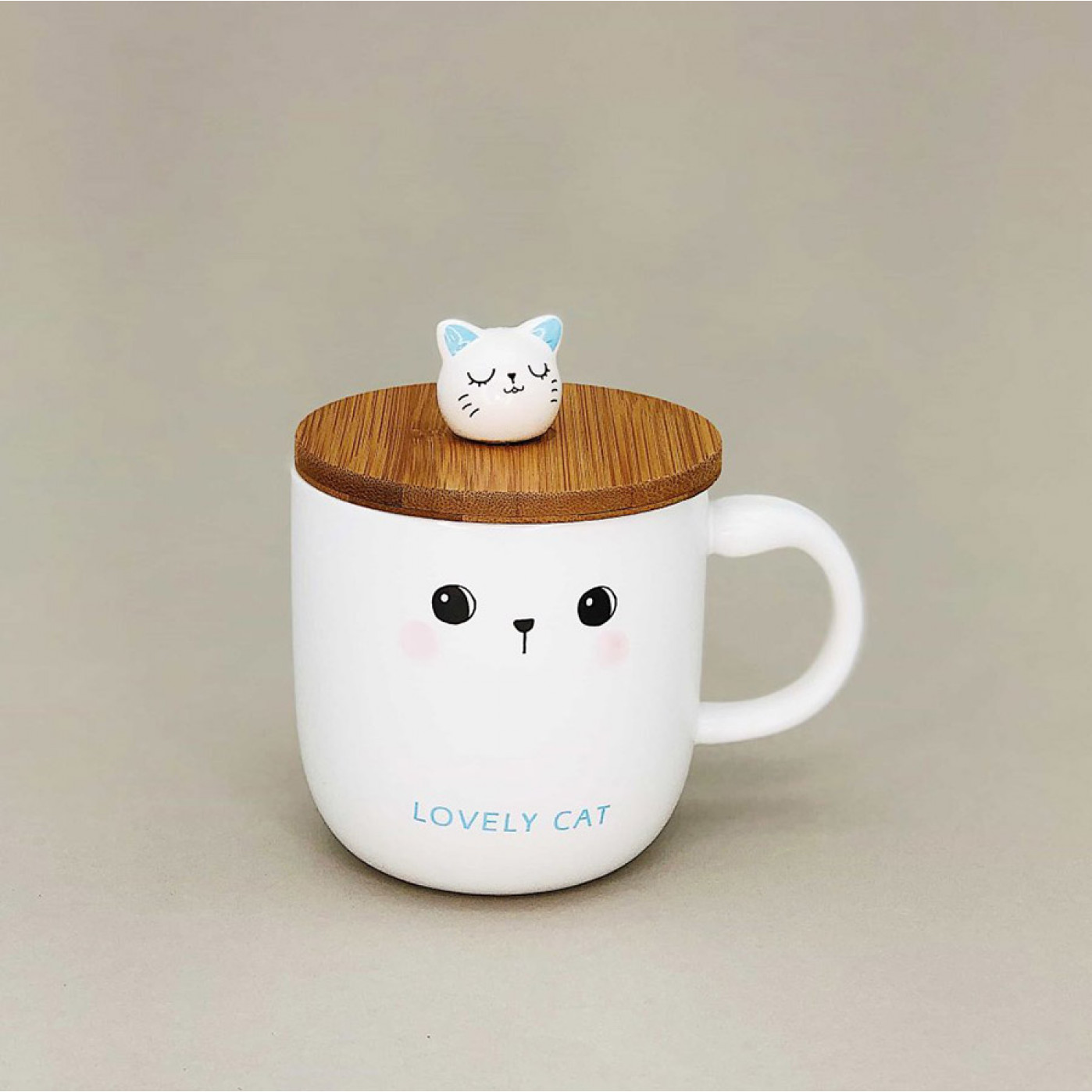 Кружка с крышкой и ложкой Lovely Cat. Разные цвета Кружка с крышкой и ложкой Lovely Cat. Разные цвета