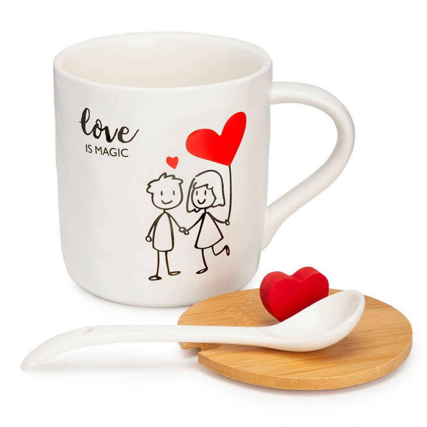 Кружка с крышкой и ложкой Love Magic Кружка с крышкой и ложкой Love Magic