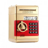 Электронная копилка-сейф с кодовым замком золотая