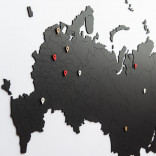 Реалистичный пазл карта России Wall Decoration с городами черный