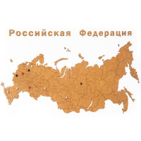 Реалистичный пазл карта России Wall Decoration с городами коричневый