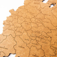 Реалистичный пазл карта России Wall Decoration с городами коричневый-2