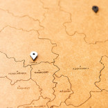 Реалистичный пазл карта России Wall Decoration с городами коричневый