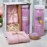 Подарочный набор 8 марта полотенце и соль для ванной Самой нежной