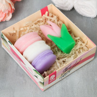 Подарочный набор мыла 8 марта Тюльпан и макаруны