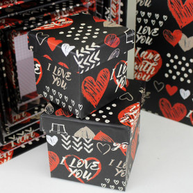 Подарочная коробка Куб Сердца-2