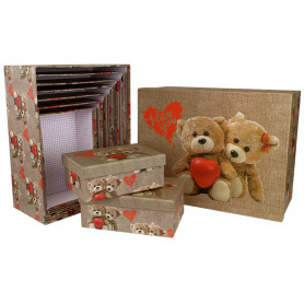 Подарочная коробка Мишки с сердцем