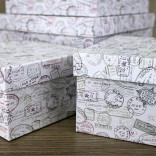 Подарочная коробка Почтовые штампы квадрат