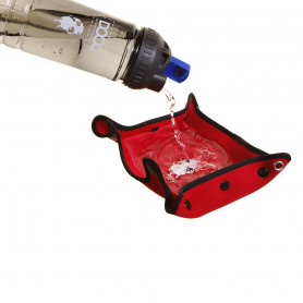 Дорожный комплект для собак миска и бутылка 600 мл красный-2