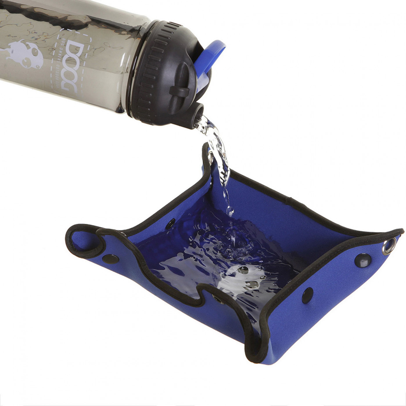 Дорожный комплект для собак миска и бутылка 600 мл синий