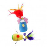 Игрушка для кошек Неваляшка с перьями Tumbling Mouse 2 цвета