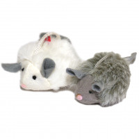 Игрушка для кошек интерактивная со звуковым чипом Мышь с розовым носиком