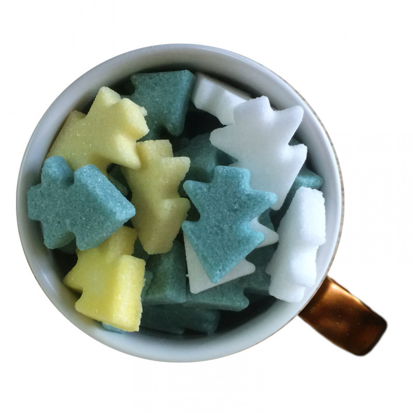 Цветной фигурный сахар ручной работы Елочки