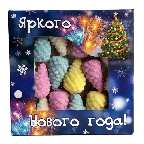 

Цветной фигурный сахар ручной работы Яркого нового года Шишки