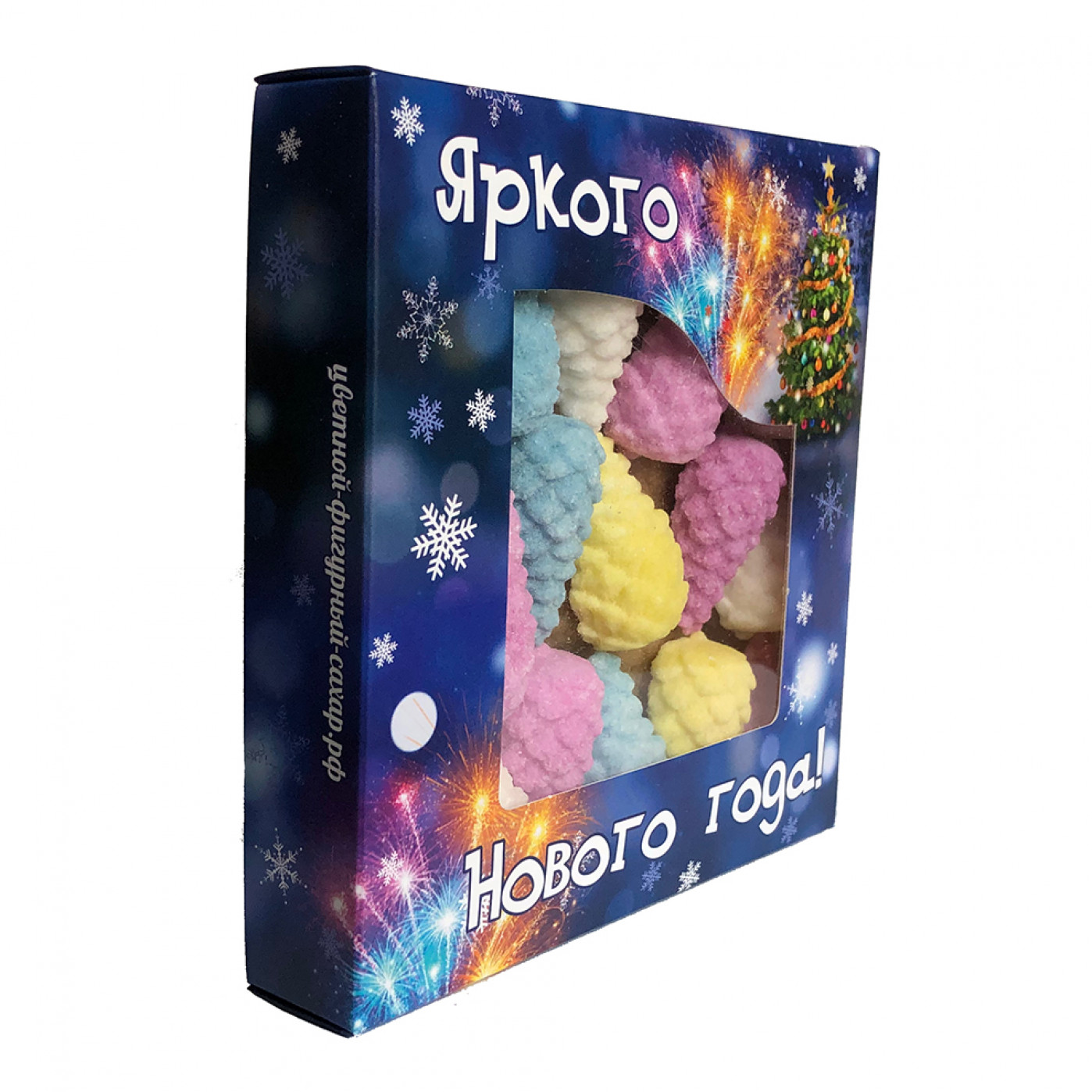 Цветной фигурный сахар ручной работы Яркого нового года Шишки