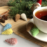 Цветной фигурный сахар ручной работы Яркого нового года Шишки