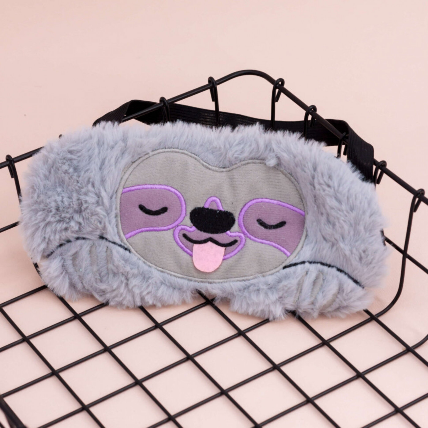 Маска для сна Ленивец фиолетовый