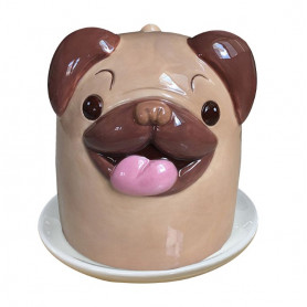 Кружка с блюдцем Мопс