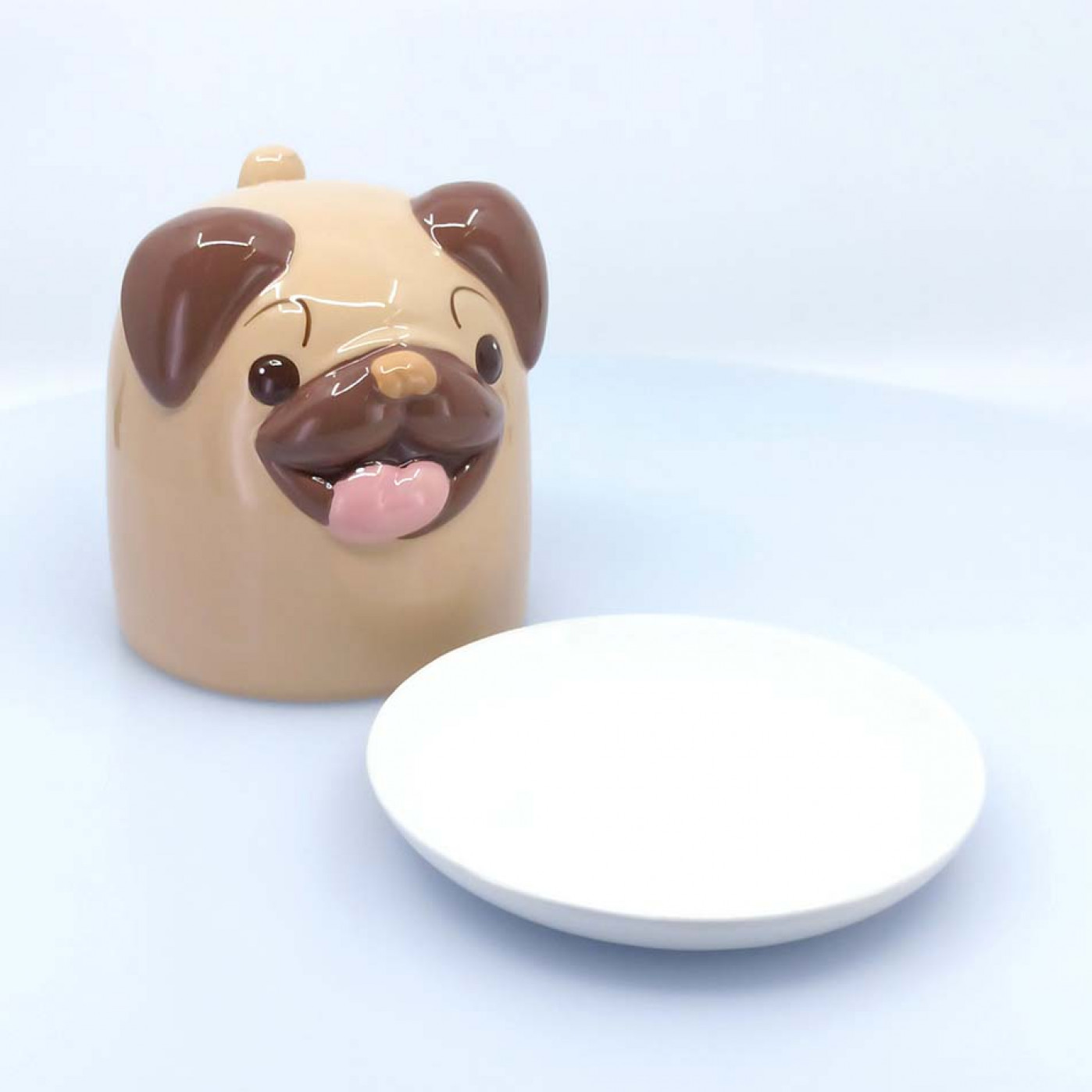 Кружка с блюдцем Мопс