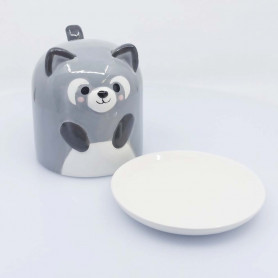 Кружка с блюдцем Енот-2