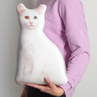 Подушка-антистресс Кот Наташи Белый Честный