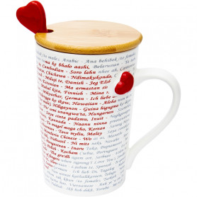 Кружка с крышкой и ложкой Я тебя люблю на всех языках-2