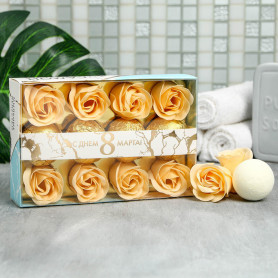 Подарочный набор С днем 8 марта мыло и бомбочки для ванной